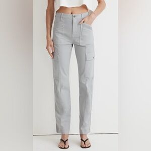 New Madewell Straight Fit Gray Cargo Pants Size 31